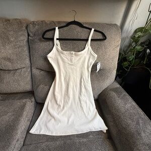 Baseline Rib Mini Dress White